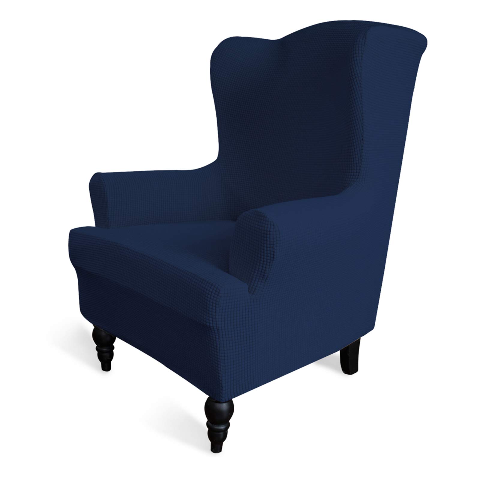 Easy-Going Stretch Wingback Chair Sofa Slipcover Navy