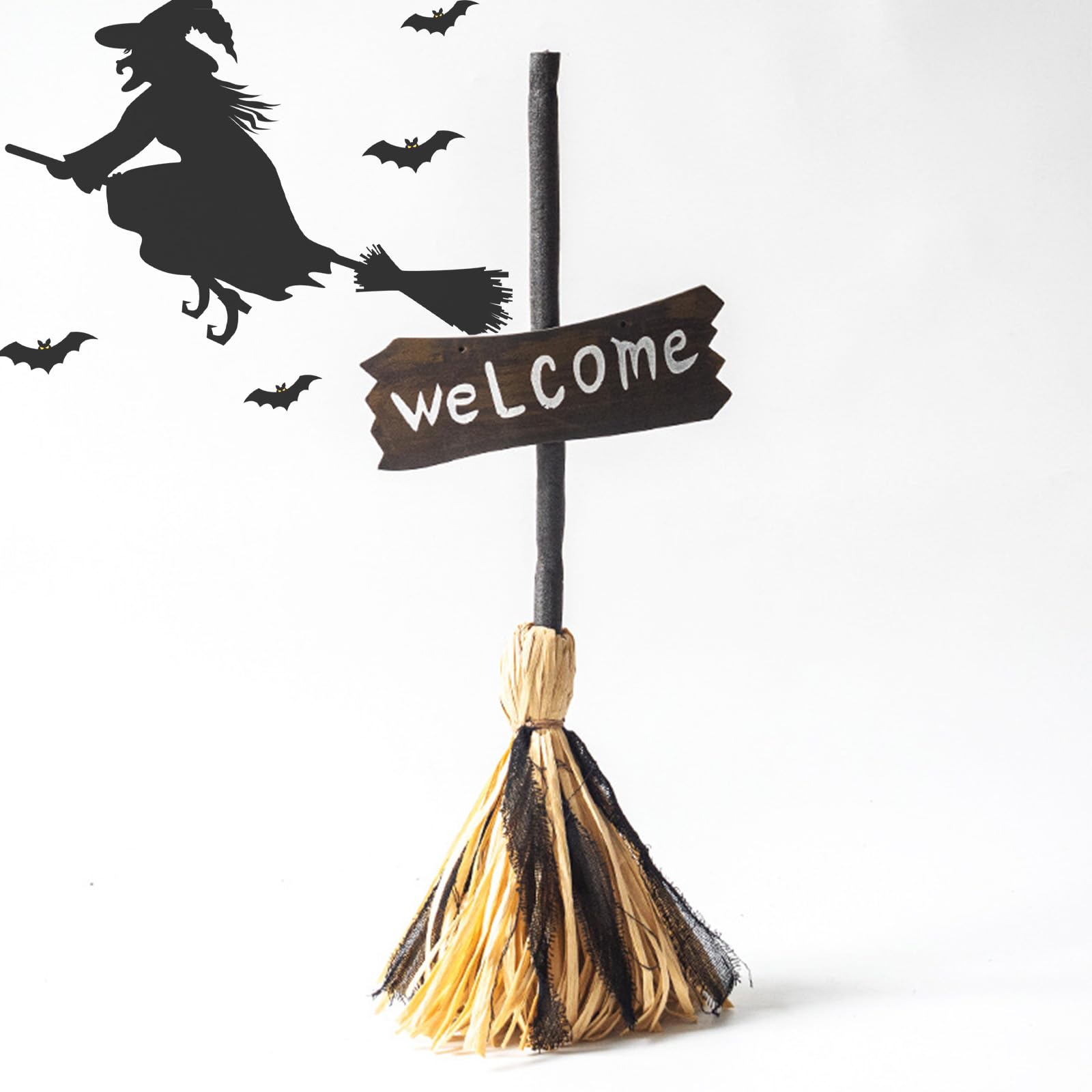 Qosneoun 1 Pc Explicitu Floating Witch's Broom –Haunted Dancing Broom, Dancing Witchesbroom, Halloween Witch Flying Broomstick With Spooky Sound, For Indoor & Outdoor Porch Halloween Party Decorations (1 Pc)