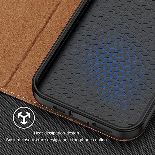 CYSUE Capa para iPhone 14/14 Plus/14 Pro/14 Pro Max, capa de telefone de couro carteira, fecho magné