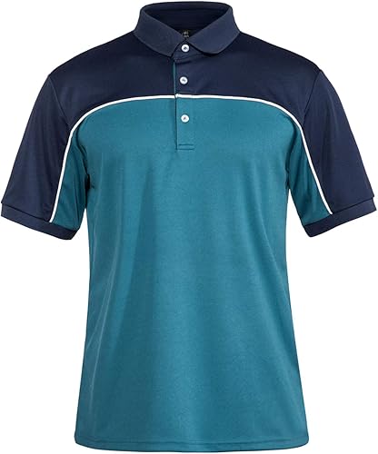 TACVASEN Polo de golf para hombre de manga corta con 3 botones