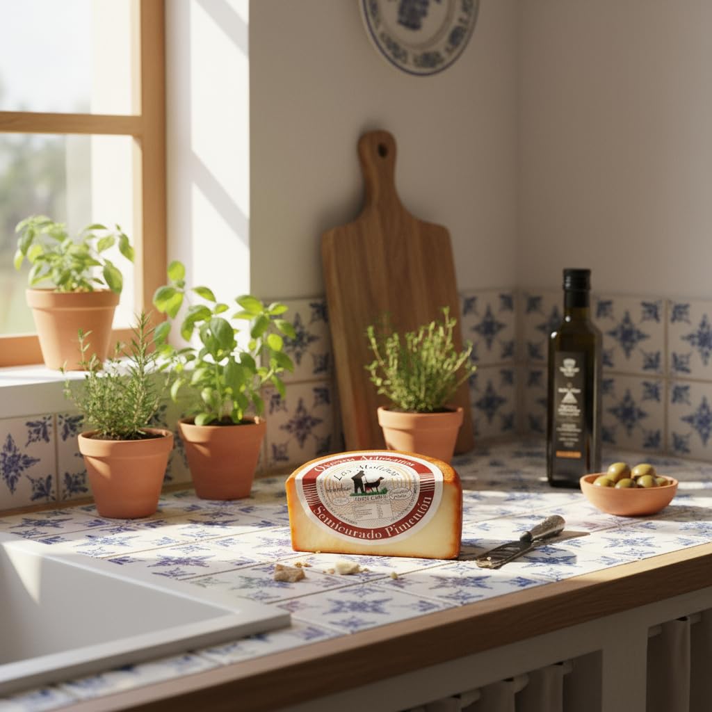 Queso Artesano Semi Curado Pimentón 100% Leche de Cabra Medio Gourmet
