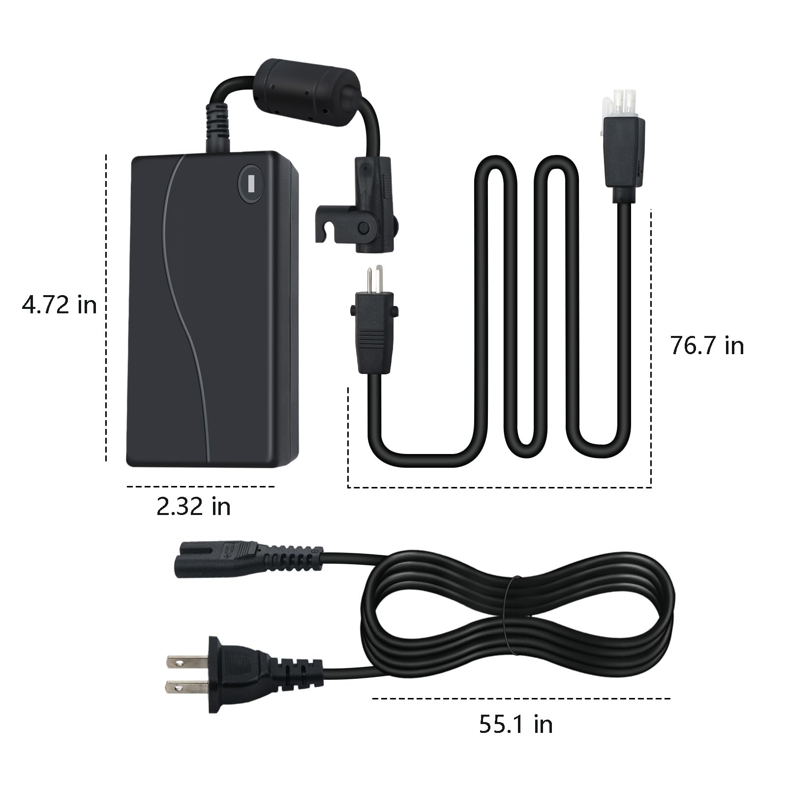 Verstellbare Bettbasis Ersatz Netzkabel Teile Kompatibel mit Tempurpedic, Ergo, Extend, Beautyres, Sealy Ease, Serta New Generation Electric Adjustable Bed 3 Piece Kit Netzteil Adapter