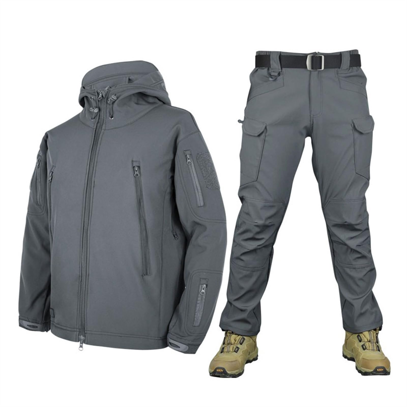 Yytcsjz Tute Da Sci Set 2 Pezzi, Giacca E Pantaloni Da Uomo Con Cappuccio Resistenti All'usura Caldi E Resistenti All'aperto Con Cintura, Tute Da Sci Traspiranti Impermeabili Antivento