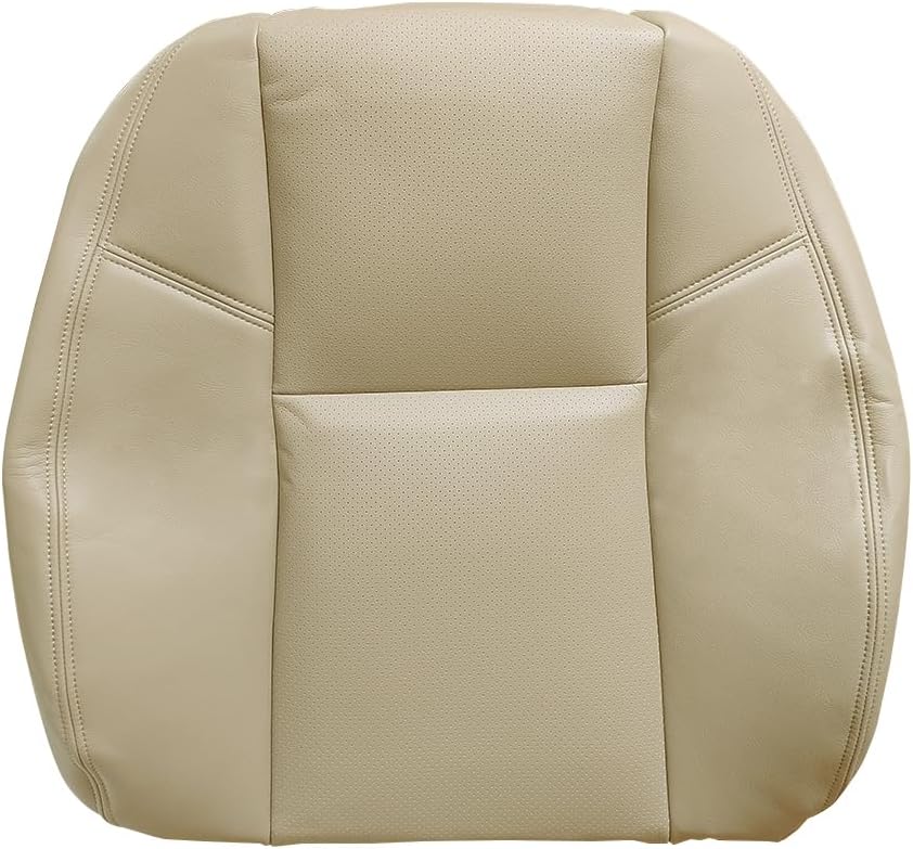 Driver Passenger Bottom &Top Lean Back Replacement Perforated Leather Seat Cover Tan Compatible with Cadillac Escalade 2007 2008 2009 2010 2011 2012 2013 2014