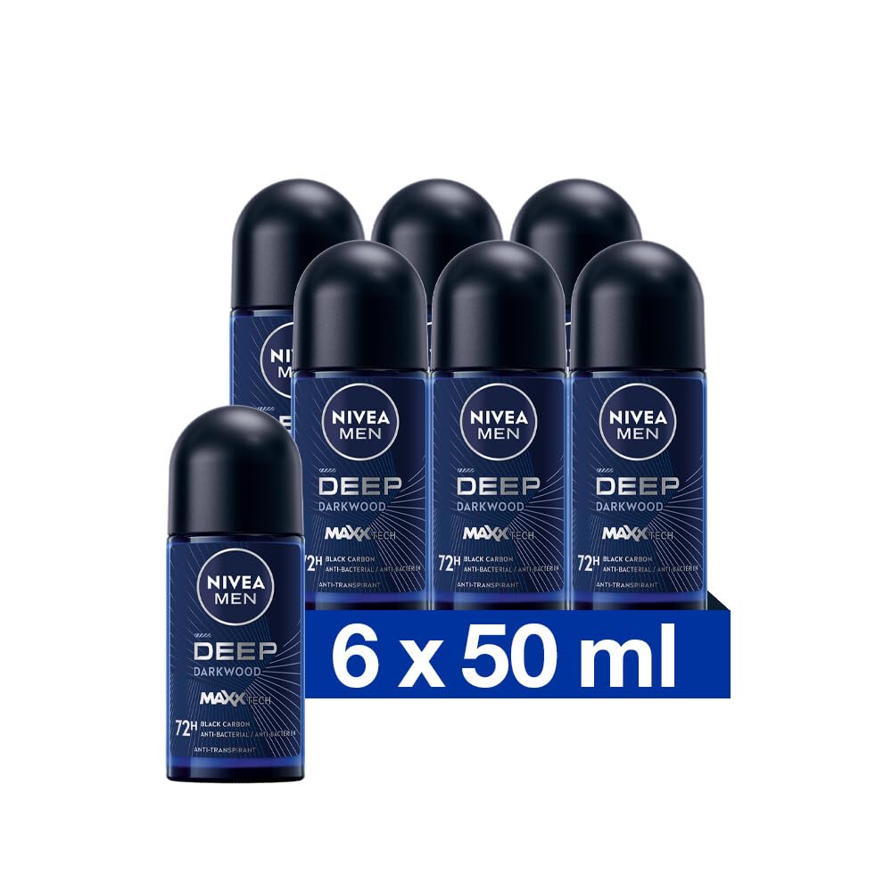 Nivea Men Deep Deo Roller - 6 x 50 ml