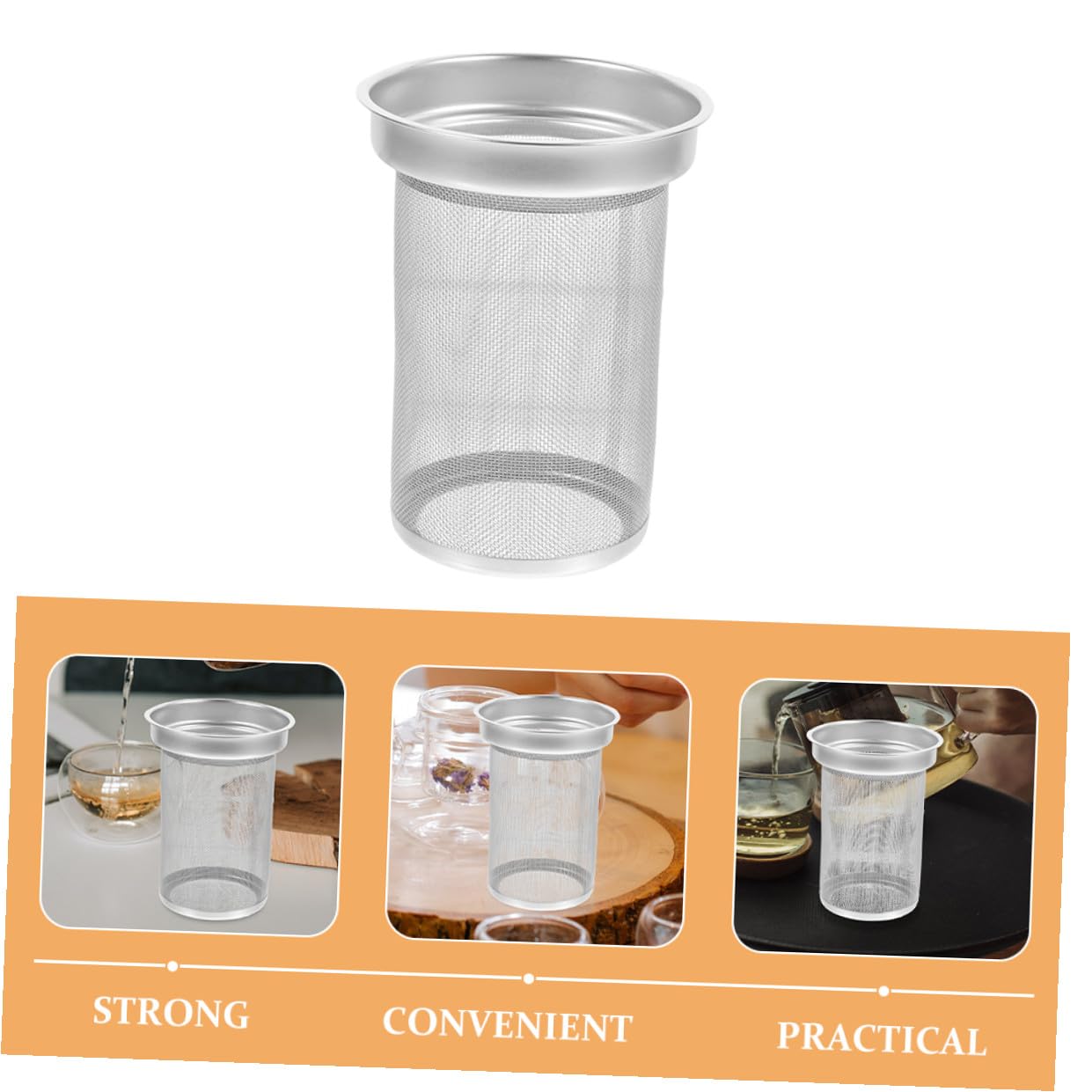 Filtre Théière en Acier Inoxydable Argenté, Passoire à Thé Fine Texture, Infuseur de Rechange pour Amateurs de Thé en Vrac
