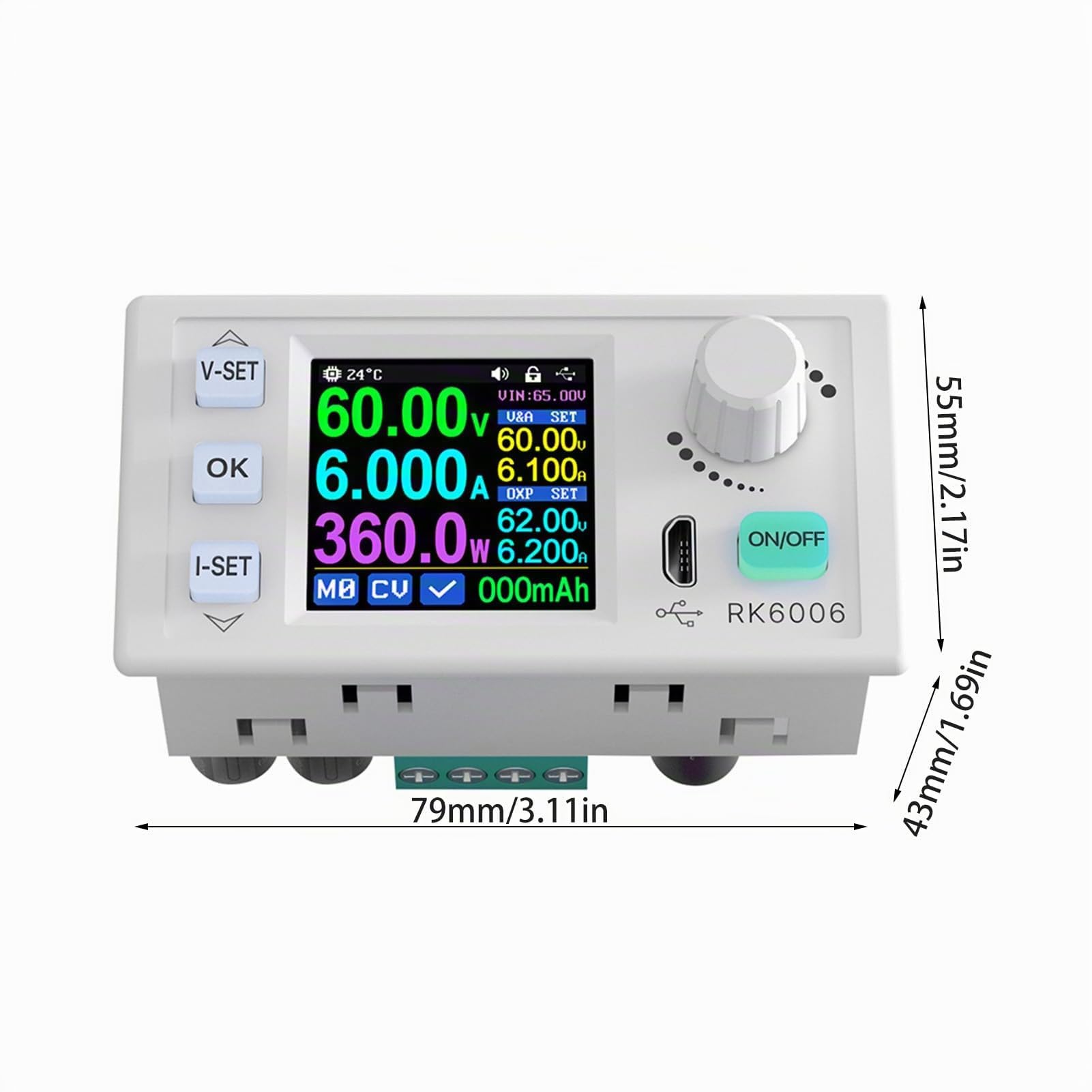 Stabilisierte Stromquelle, Einstellbares CNC-Gleichstromstabilisierungsnetzteil mit Mehreren Schutzfunktionen, 1,54-Zoll-LCD-Display, Hochauflösender Bildschirm, (RK6006-BT USB-