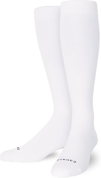 Comrad Nylon Knee High Socks - 15-20mmHg Graduated Compression Socks - Soft & Breathable Support Unisex Socks
