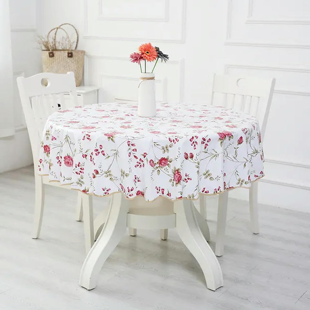XHBYW 137-200cm PVC Hotel Waterproof and Oil Proof Large Round Tablecloth Hotel Plastic Round Table Cloth Wash Free and Scald Proof Table Cloth