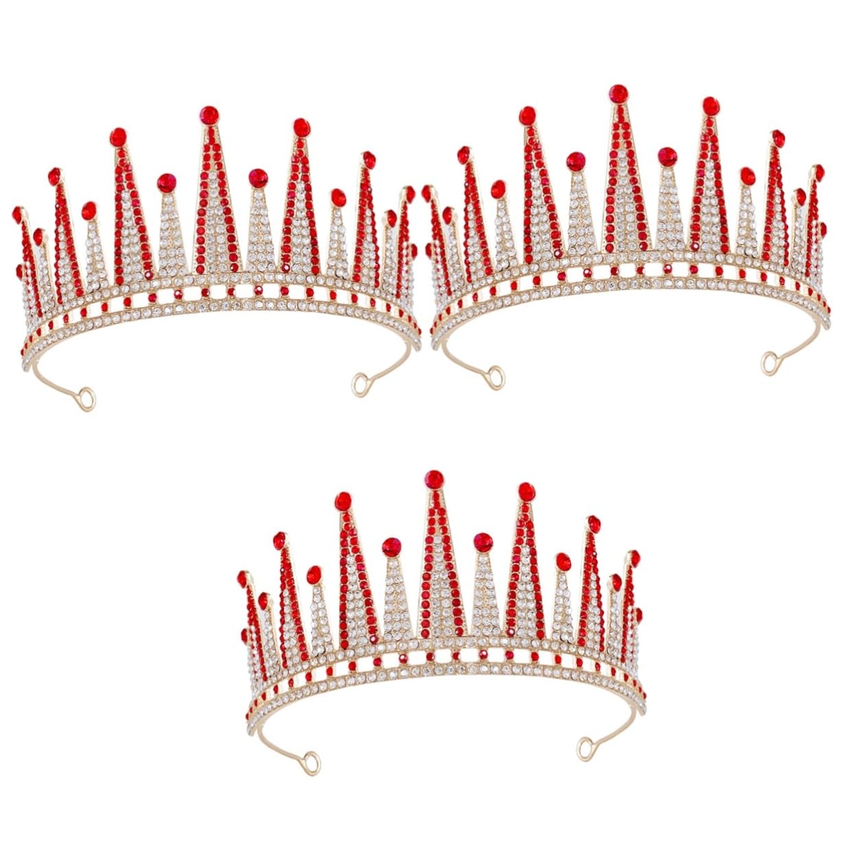 Beaupretty 3 Piezas Accesorio Para El Cabello Tiaras De Boda Para Novia Tiara Nupcial Nupcial De Cumpleaños Para De Dama De Honor Rojo Diamantes De Imitación