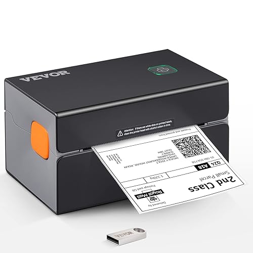 VEVOR Impresora térmica de etiquetas HD (300 DPI), impresora de etiquetas de envío con reconocimiento automático de etiquetas, compatible con