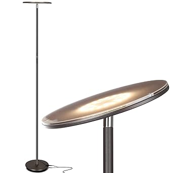 Dark Bronze : Brightech ? Sky LED Torchiere Floor Lamp ? Super Bright 30-Watt LED ? 3-Step Dimmer ? Warm White Light ? Omni-Directional Head ? Dark Bronze