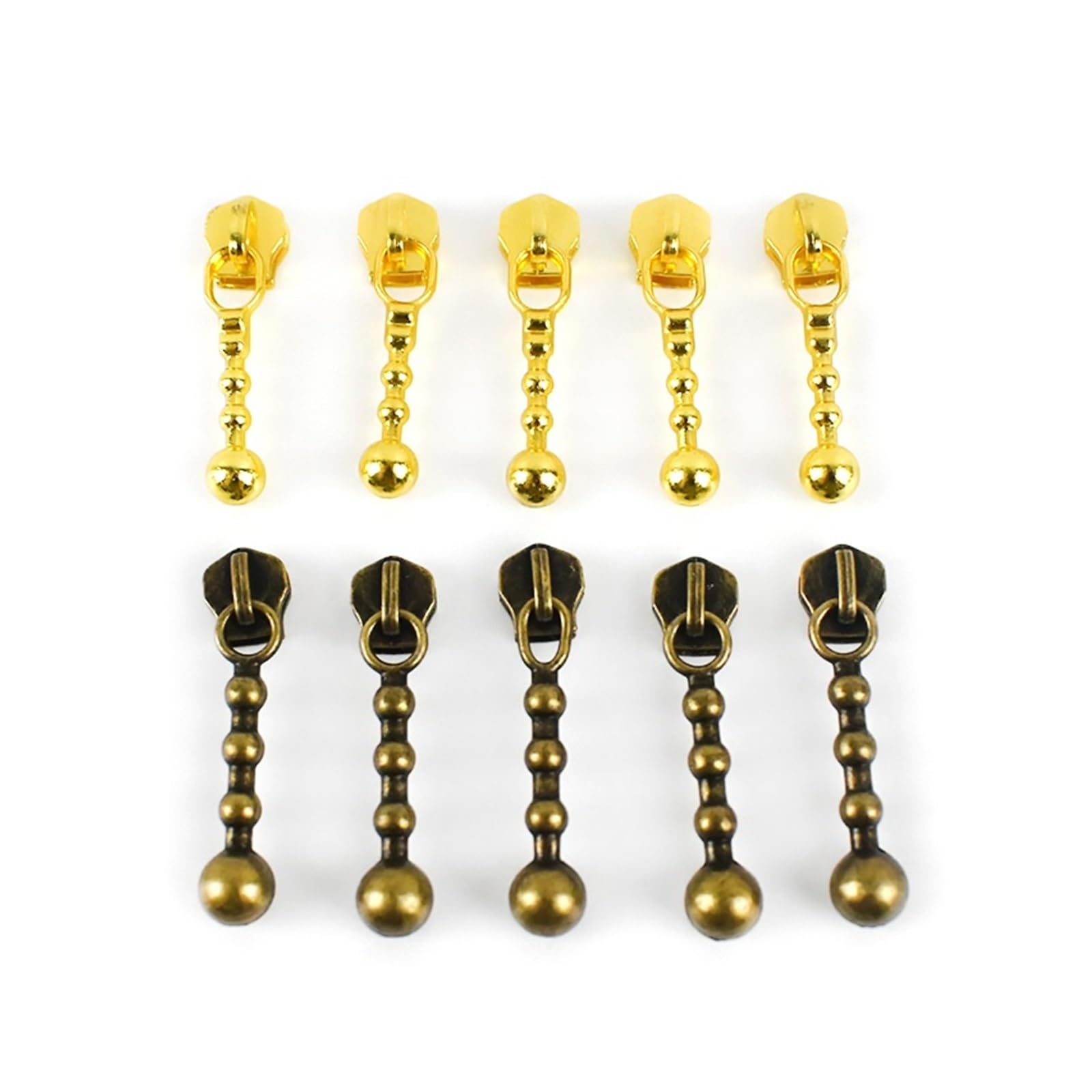 Tirones para deslizamientos de cremallera de metal Deslizador del tirador de la cremallera for cremalleras de Metal, bolsa decorativa con cabeza de cremallera, ropa, chaqueta, accesorios de costura DI