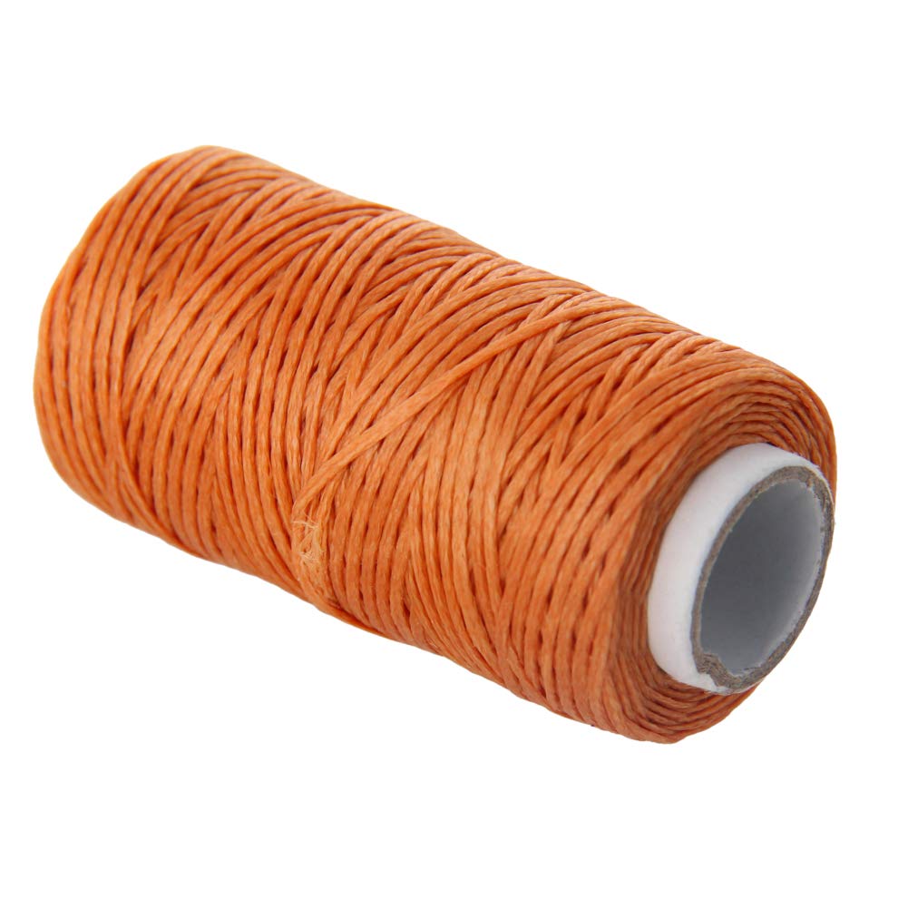 Utoolmart Crafts 1mm Leather Sewing Thread Flat Wax String (1mm 50M, Light Khaki) 1Pcs