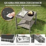 UDPATIO Polyrattan Sonnenliegen-Set mit Beistelltisch