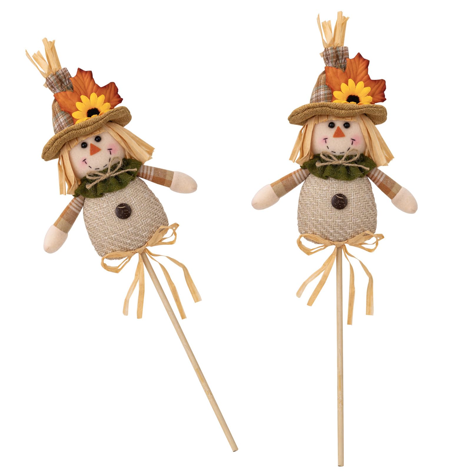 Kalttoy Womens Model Of 2 Harvest Season Scarecrows Stick Figures Stylish Festives Home Decorations Garden Straw Dolls Jewelry Scarecrows Stick Puppets