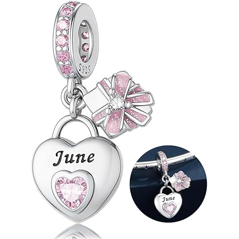 Birthstone Charms for Bracelets and Necklaces 925 Sterling Silver Happy Birthday Be...