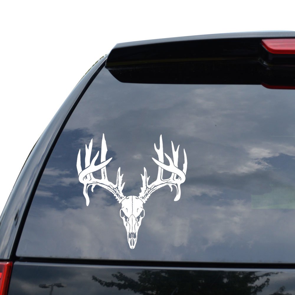 DiamondCutStickerz Deer Buck Antlerss Hunting Decal Sticker Car Truck Motorcycle Window Bumper Laptop Wall Decor - Size (22 Inch / 56 Cm Tall) - Color Black (Glossy Finish)