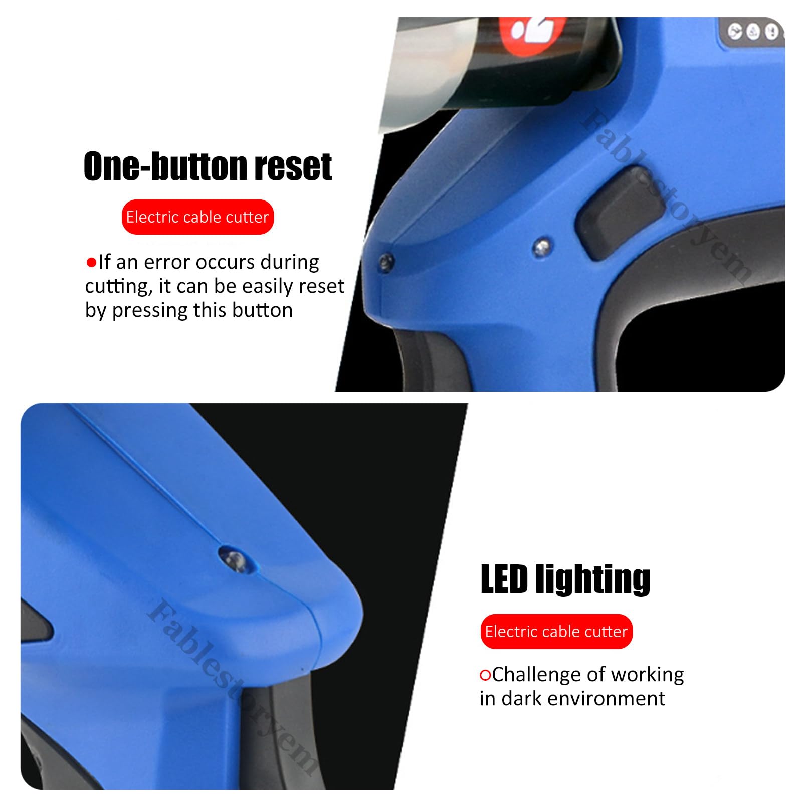 Tagliacavi idraulico senza fili, strumento elettrico per tagliare cavi con display a LED e 2 batterie, alimentato a batteria da 18 V per cavi in alluminio rame da 85-120 mm, 4,0 Ah