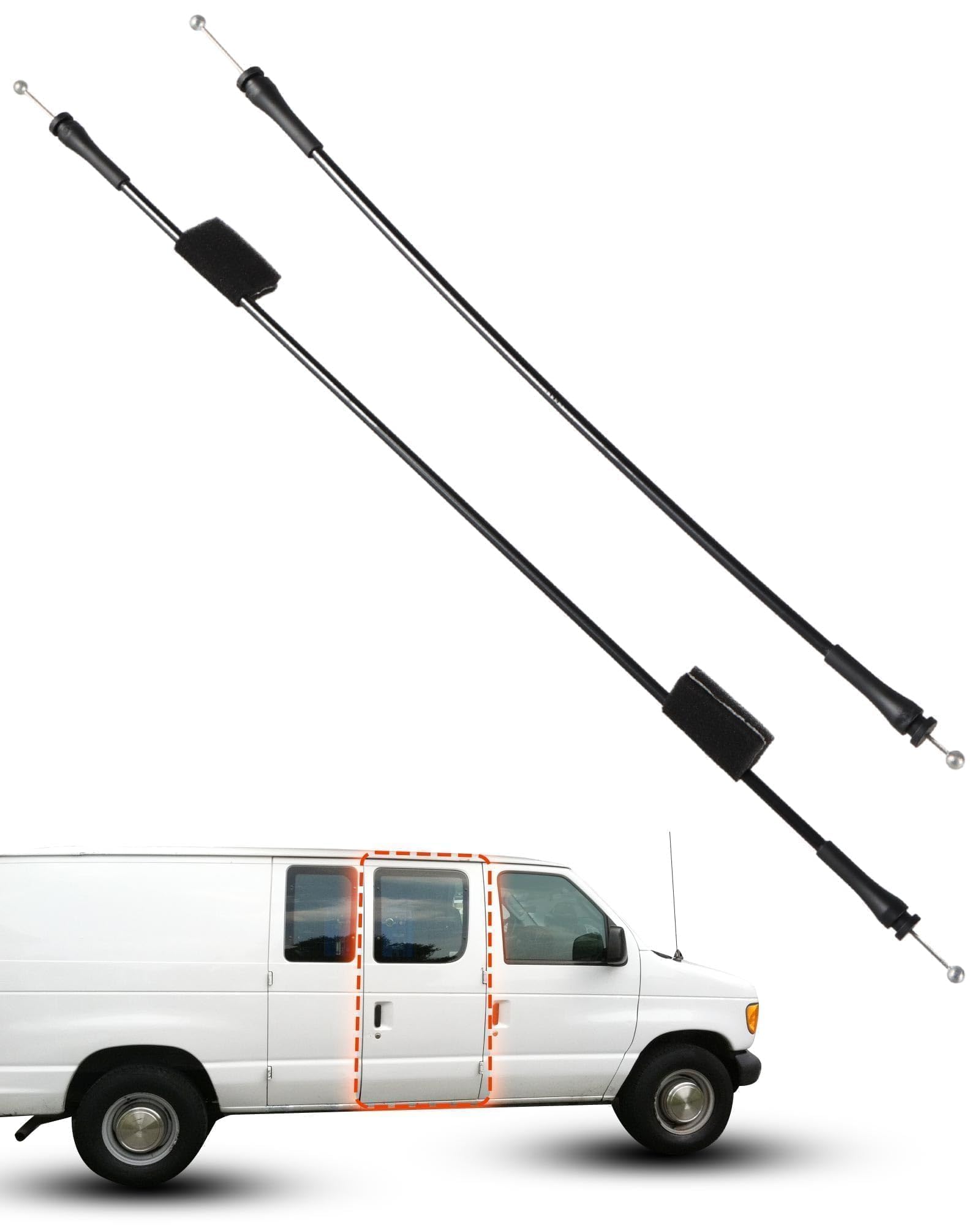 Right Side Door Latch Release Cable Compatible with Ford E150 E250 E350 E450 E550 van 1992-2014 Replace# 6C2Z15264A00AB, F2UZ15264A64A, F2UZ15266A46A
