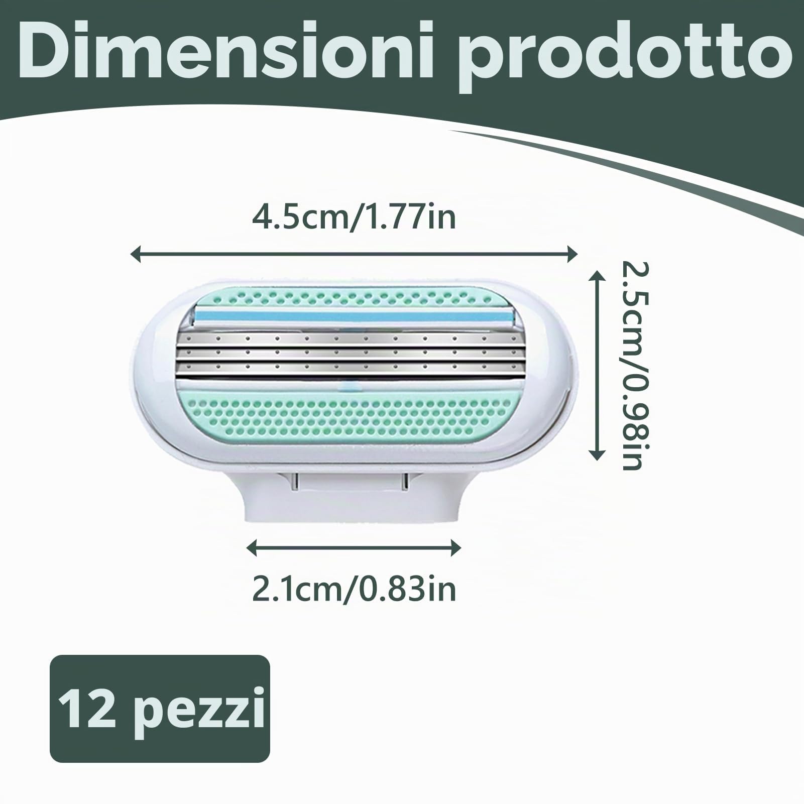 12 Lamette Ricambio Rasoio Donna, Lame Rasoio Venus Universali Testine a 3 Lame con Striscia Idratante, Lame Lavabili e Riutilizzabili, Facili da Sostituire, Ideali per Uso Quotidiano (Blu)