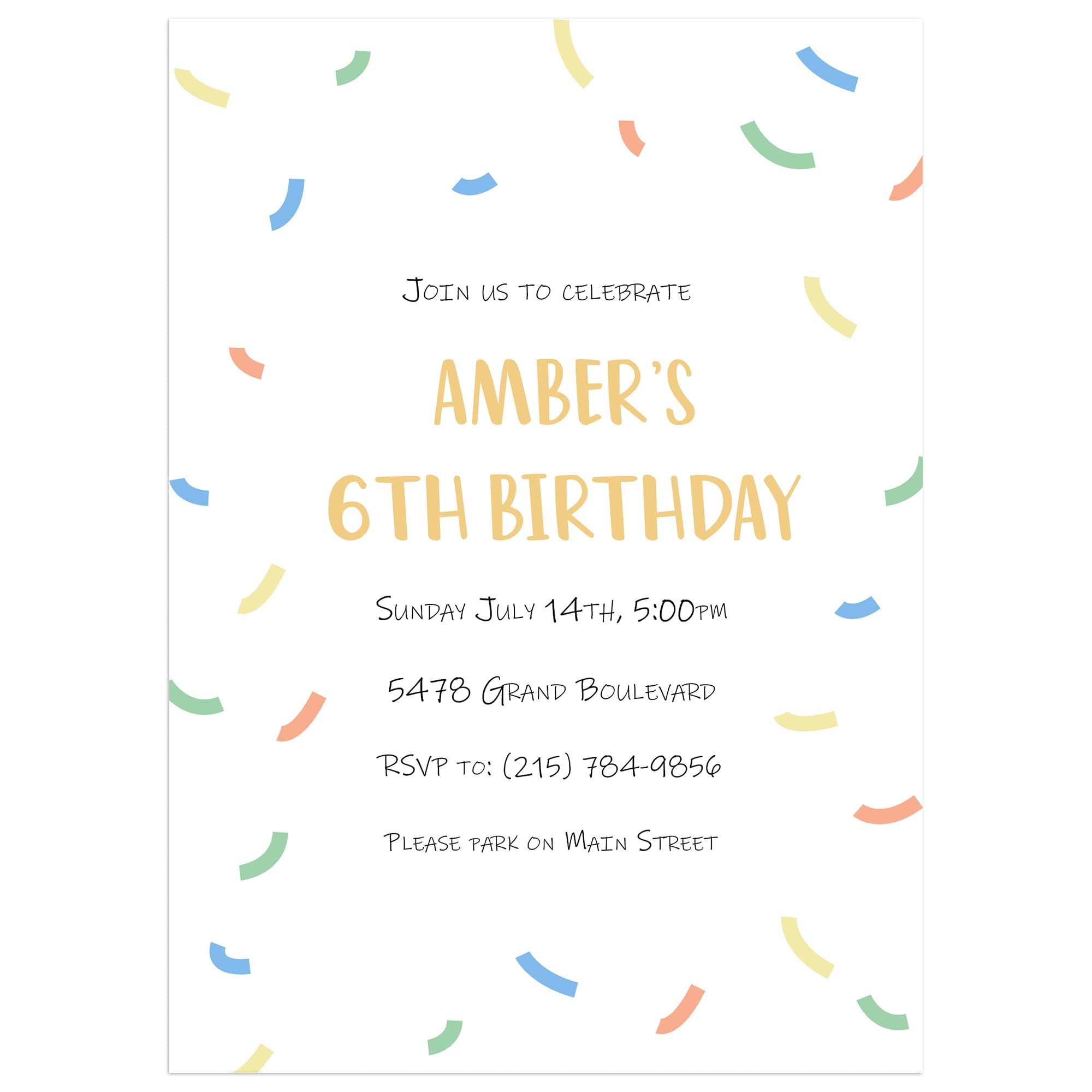 DISCOUNTCARDSTOCK.COM Custom Personalized Birthday Invitations - 25 Premium Invites & 25 White Envelopes - All Age Designs - Made in the U.S.A. (
