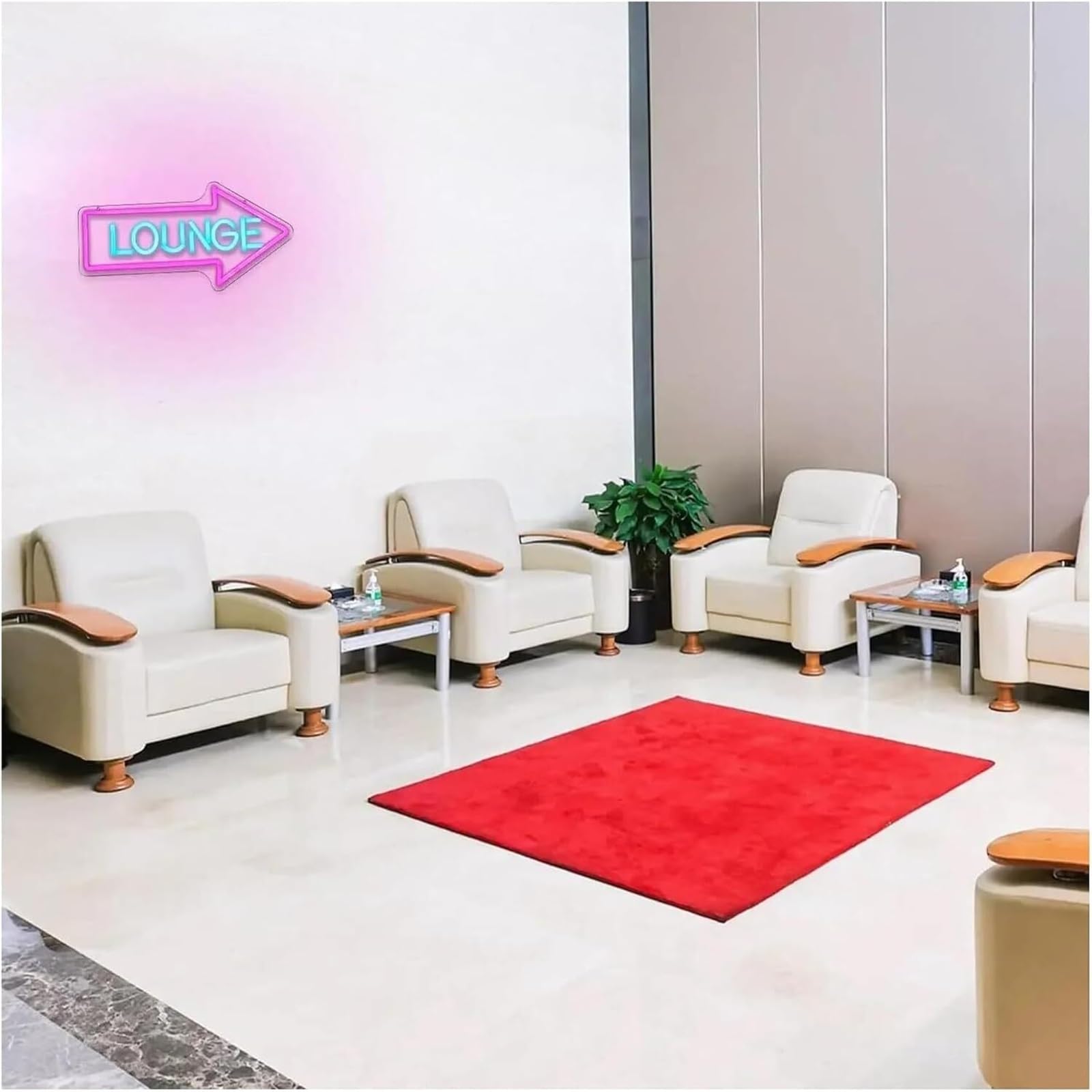 Lampada al neon Insegna luminosa al neon con la scritta Lounge utilizzata per decorazioni murali di uffici, hotel e bar, 21,8×42 cm