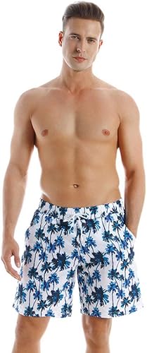 Miniatura 5 de Ulikeey Traje de baño a juego para parejas, cintura alta, cocoteros azules, traje de baño de playa a juego