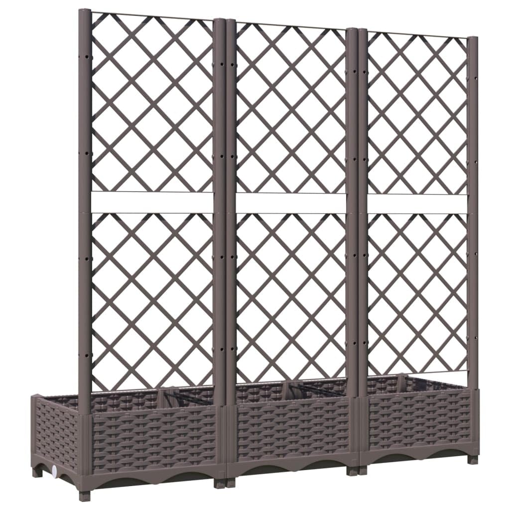 Genérico Jardinera de jardín con Enrejado marrón 120x40x121,5 cm PP,Jardín,Jardinería,Maceteros y jardineras-318262