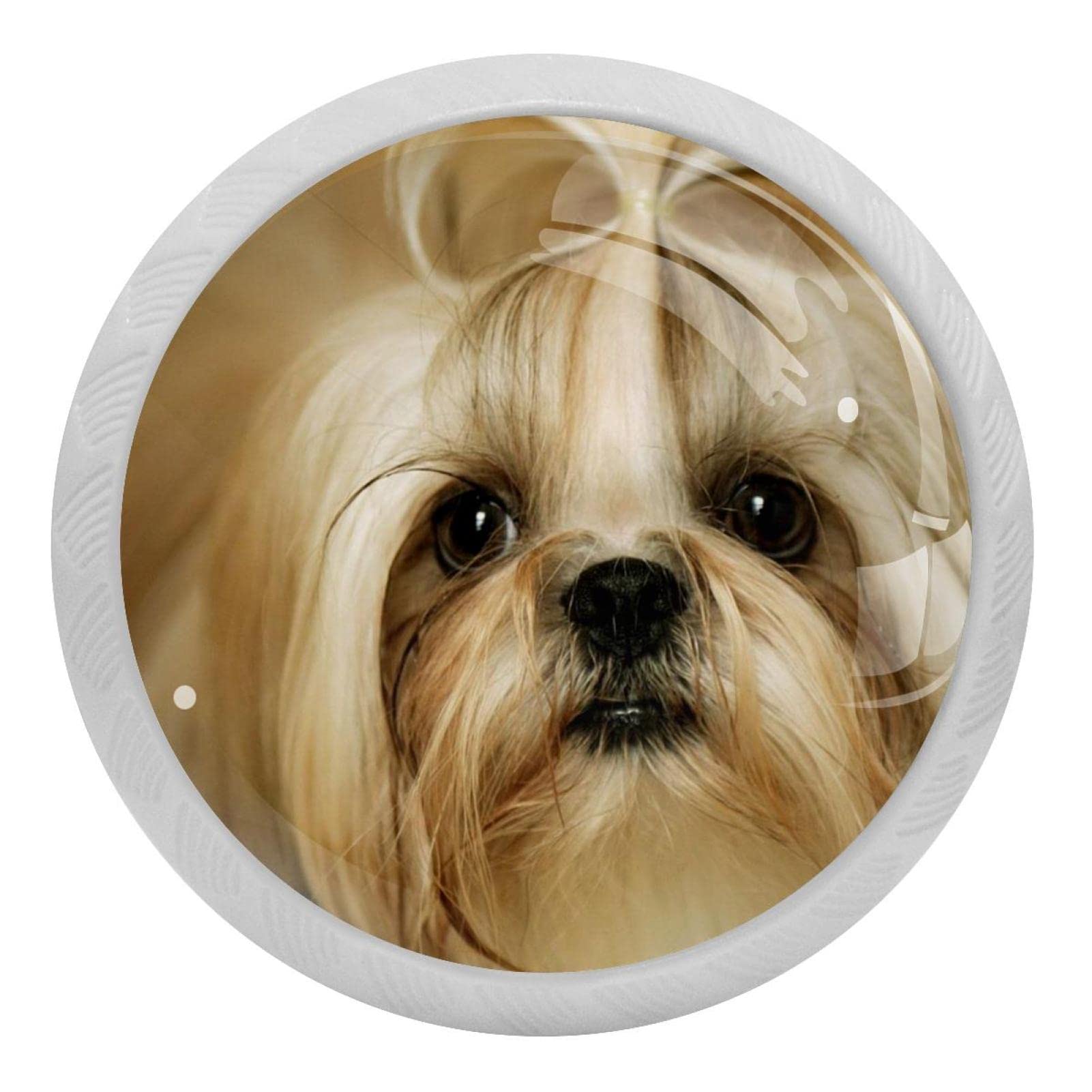 Poignées de tiroir Shih Tzu en verre pour relooker une commode de chambre