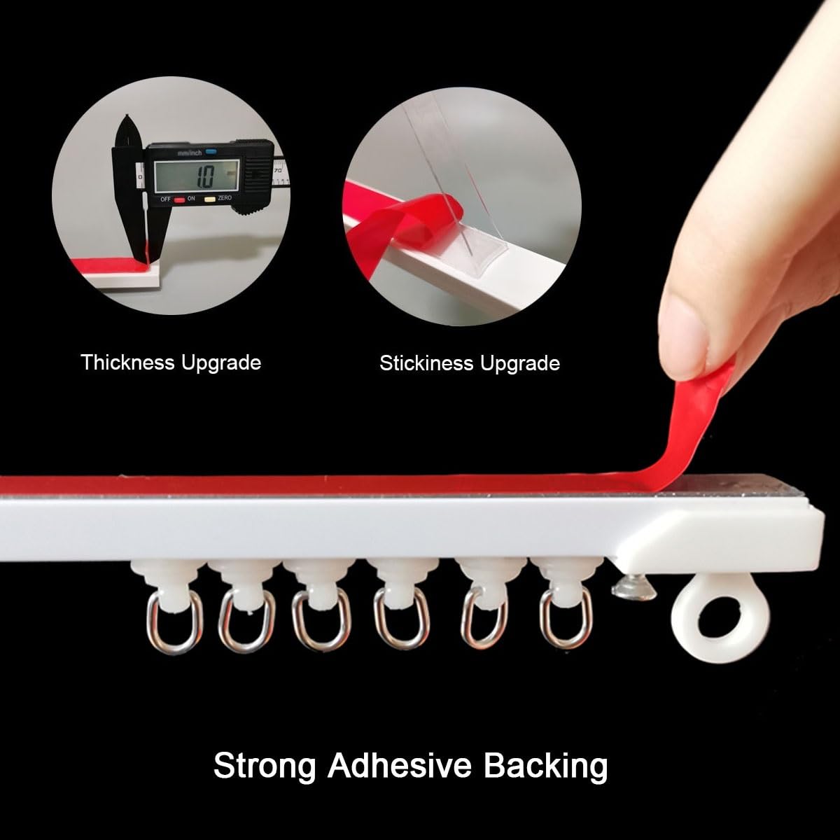 Tringle à rideaux auto-adhésive réglable 0,4 m à 8 m sans perçage Fixation plafond ou mur Idéal pour douches et cloisons de séparation de pièce Blanc 5,2 m