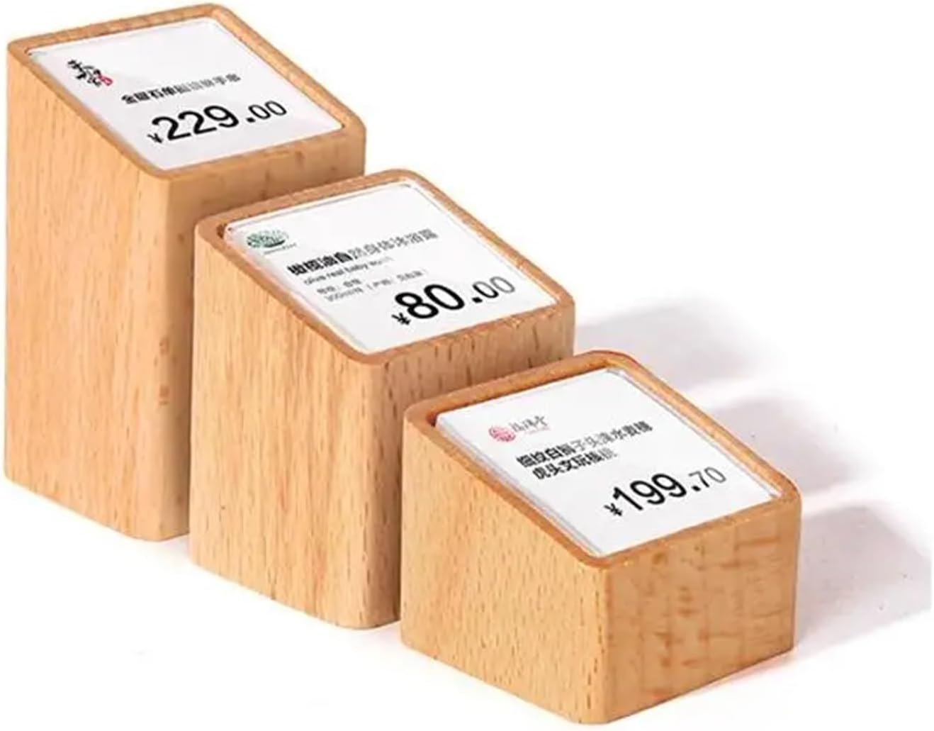 4pcs Mini Wood Price Display Rack Creative Retail Tag Making Product Small Holder Acrylic Label Stand(Color1)