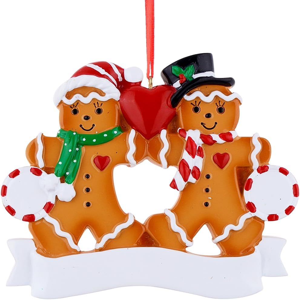 Family of 2 Christmas Ornament 2026 | Personalized Gingerbread Gift
