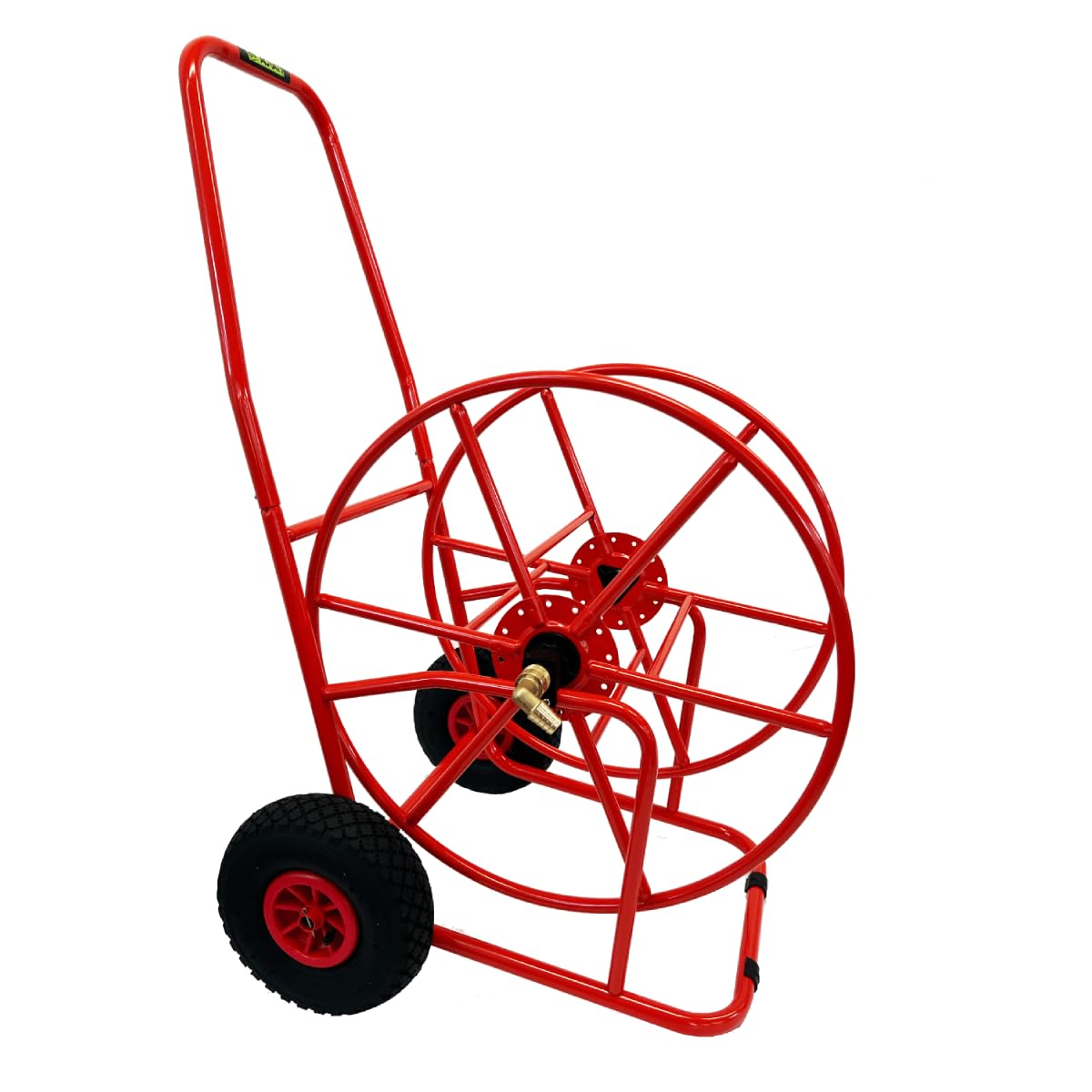 HydroSure Heavy Duty 110m x 19mm Two Wheel Hose Cart with Steel Frame and Pneumatic Wheels