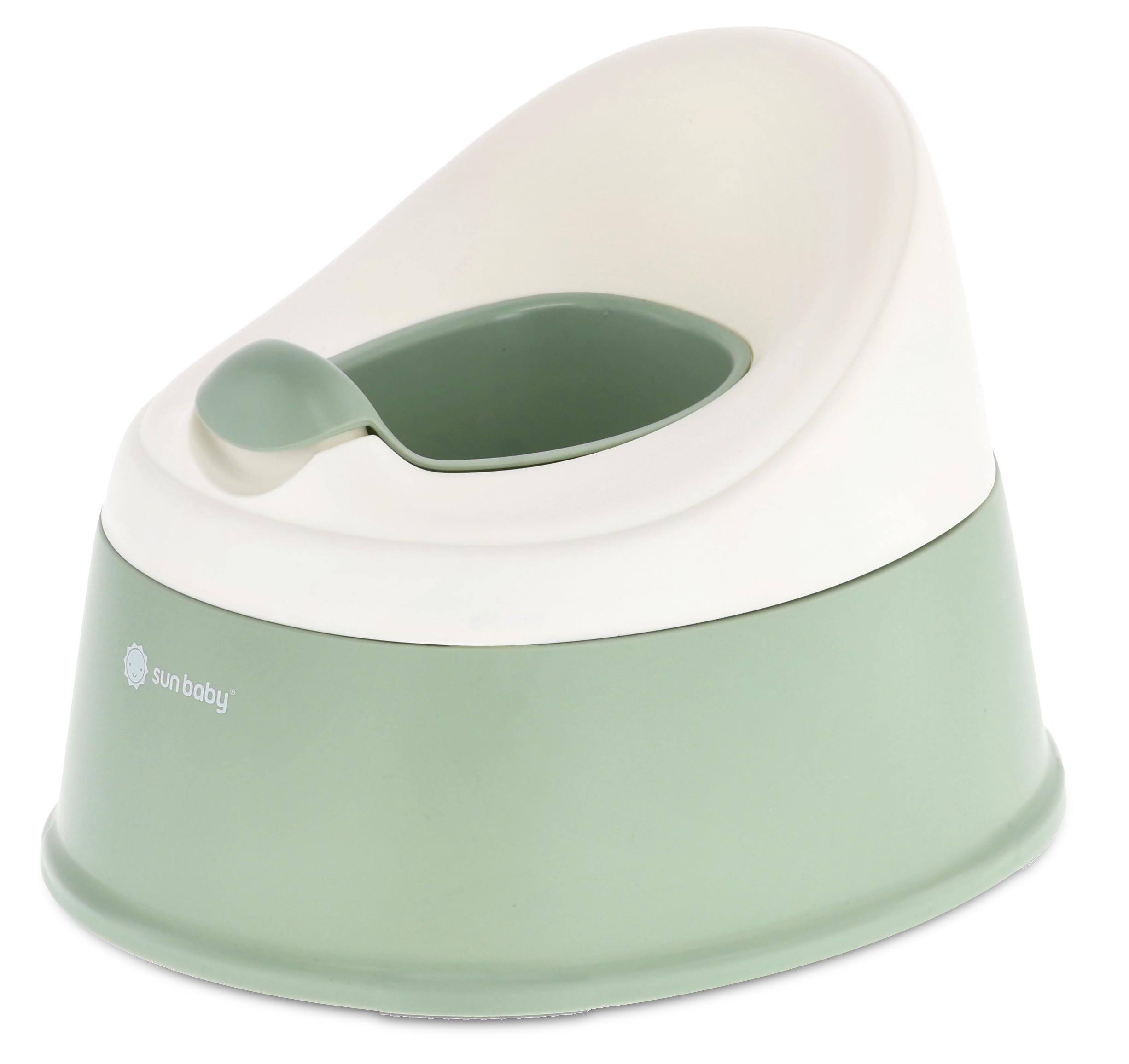 sun baby Nocnik dla dzieci 18-36 miesięcy NESTPOT, antypoślizgowe nóżki, ergonomiczne oparcie, wyjmowany wkład, tworzywo sztuczne, do 15 kg - Zielony-Biały