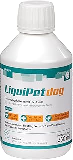 LiquiPet Dog Concentré d'électrolytes : peut aider à compenser les pertes d'électrolytes et à stabiliser l'équilibre hydrique, pour les chiens âgés et à haute température, 250 ml