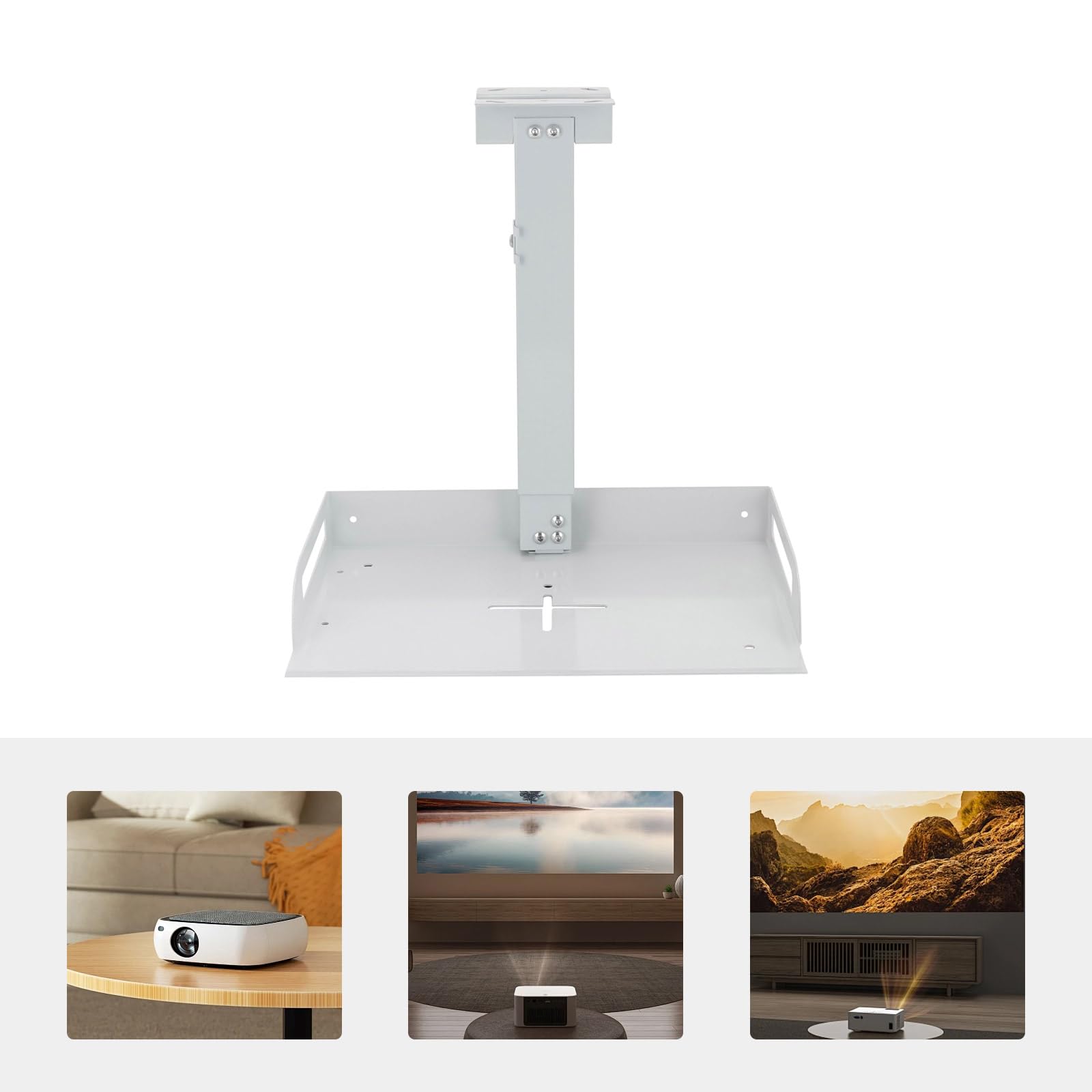 Support plafond pour projecteur, hauteur réglable de 34 à 56 cm, barre d'extension jusqu'à 14 kg, support universel pour projecteur, routeur, etc