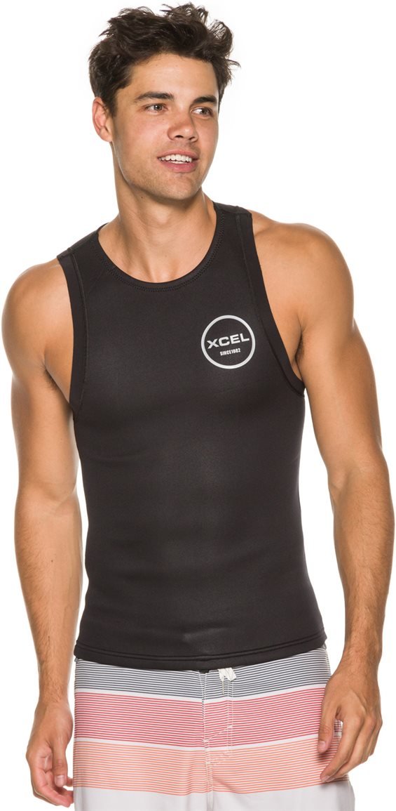 XCEL 1mm Axis Pullover Vest Wetsuit, All Black with Silver Ash Logos, 3X-Large