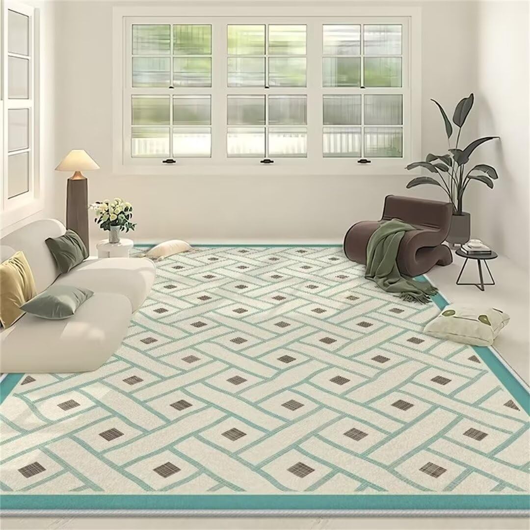 Tapis extérieur bleu 140x200cm idéal pour salon et terrasse nature