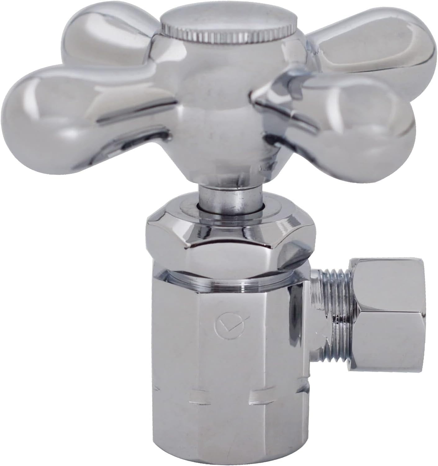 HomeStock Toilet Kit Chrome Finish - 1/2" IPS x 3/8" OD - Bathroom Angle Stop Kit with Riser