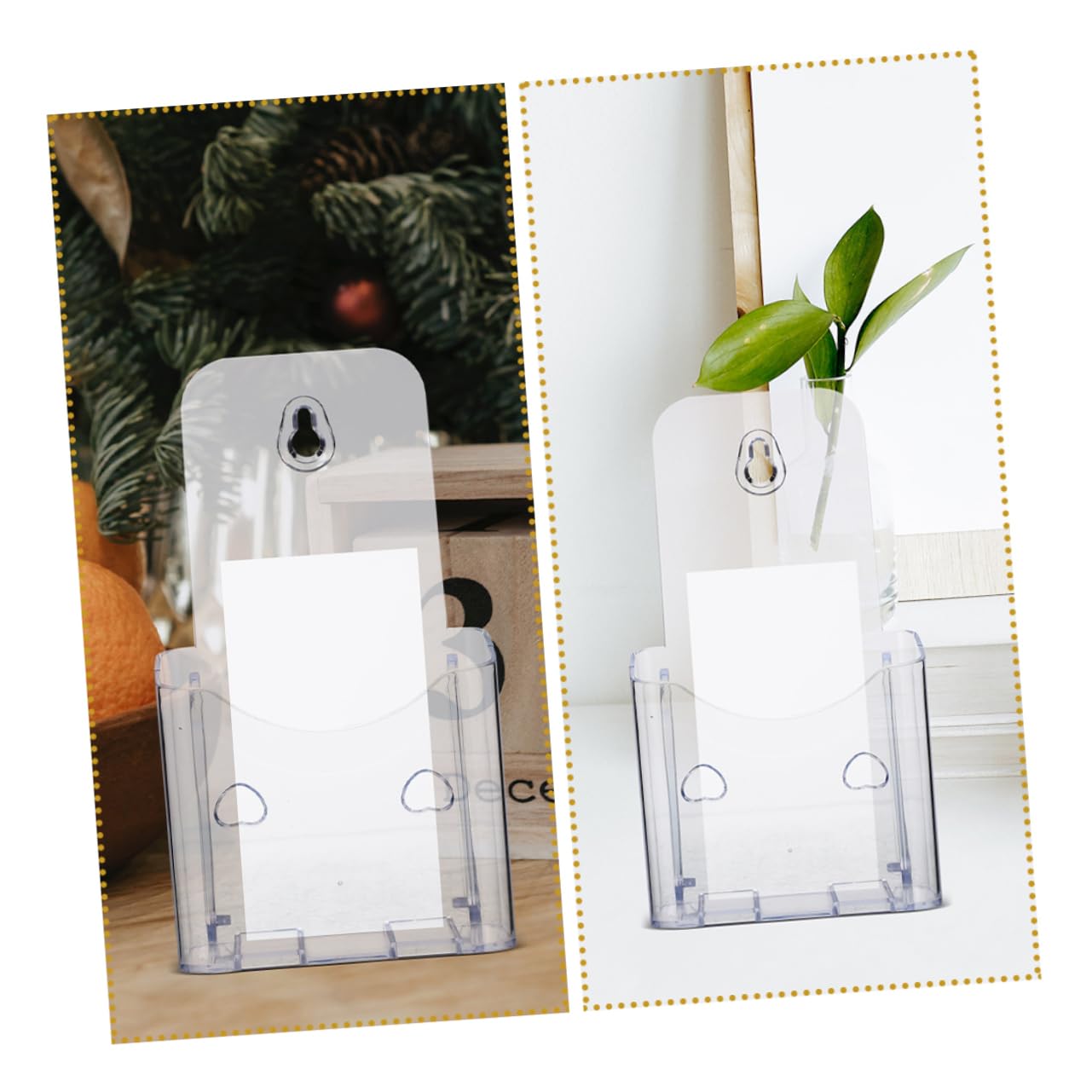 3 set di supporti da parete in acrilico per brochure, letteratura per ufficio, dormitorio, studio, espositore per riviste e libri (2 pezzi x 3)