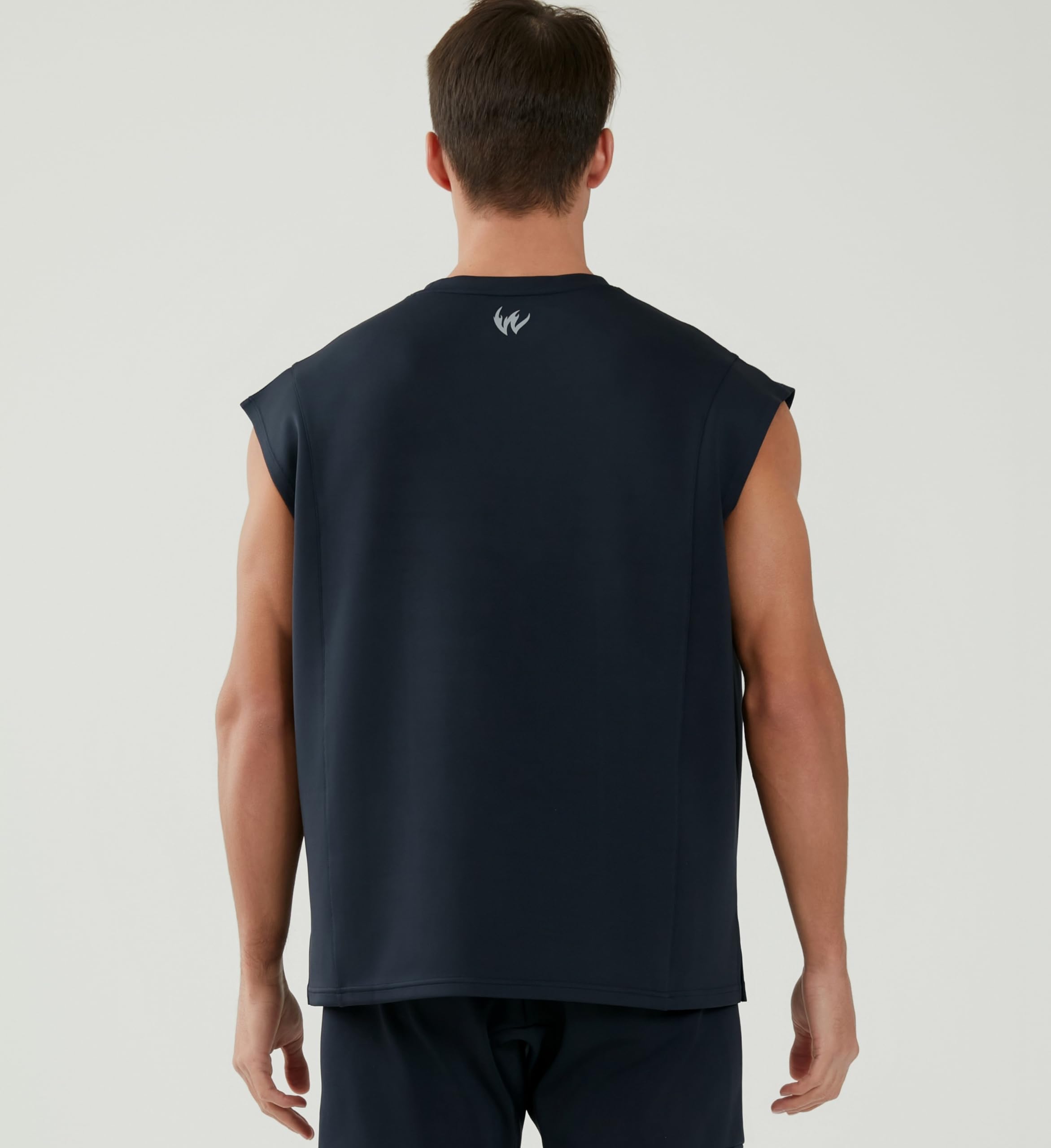 Maglietta Senza Maniche da Uomo Stile Spalla Caduta Moda Sportiva Fitness Asciugatura Rapida ranspirabile Bretella Top Logo 3D Anti-UV Girocollo