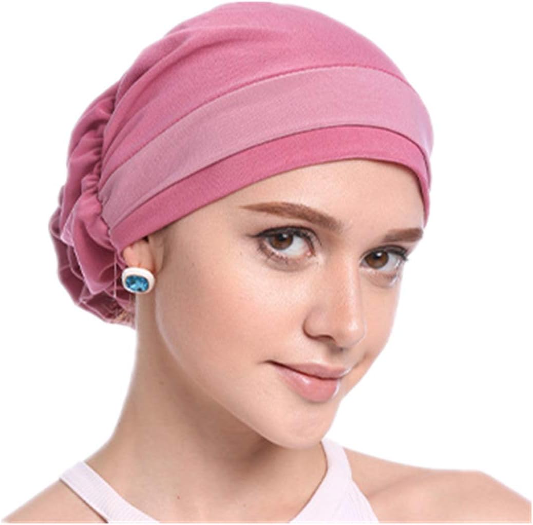 HZUX Fashion Hijabs for Women Muslim Soft Head Headwear India Hat Cancer Chemo Turban Wrap Scarf Cap