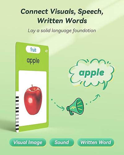 Miniatura 5 de Tarjetas flash parlantes, tarjetas flash para niños pequeños con 510 palabras visuales, juguetes Montessori, juguetes sensoriales para autismo,