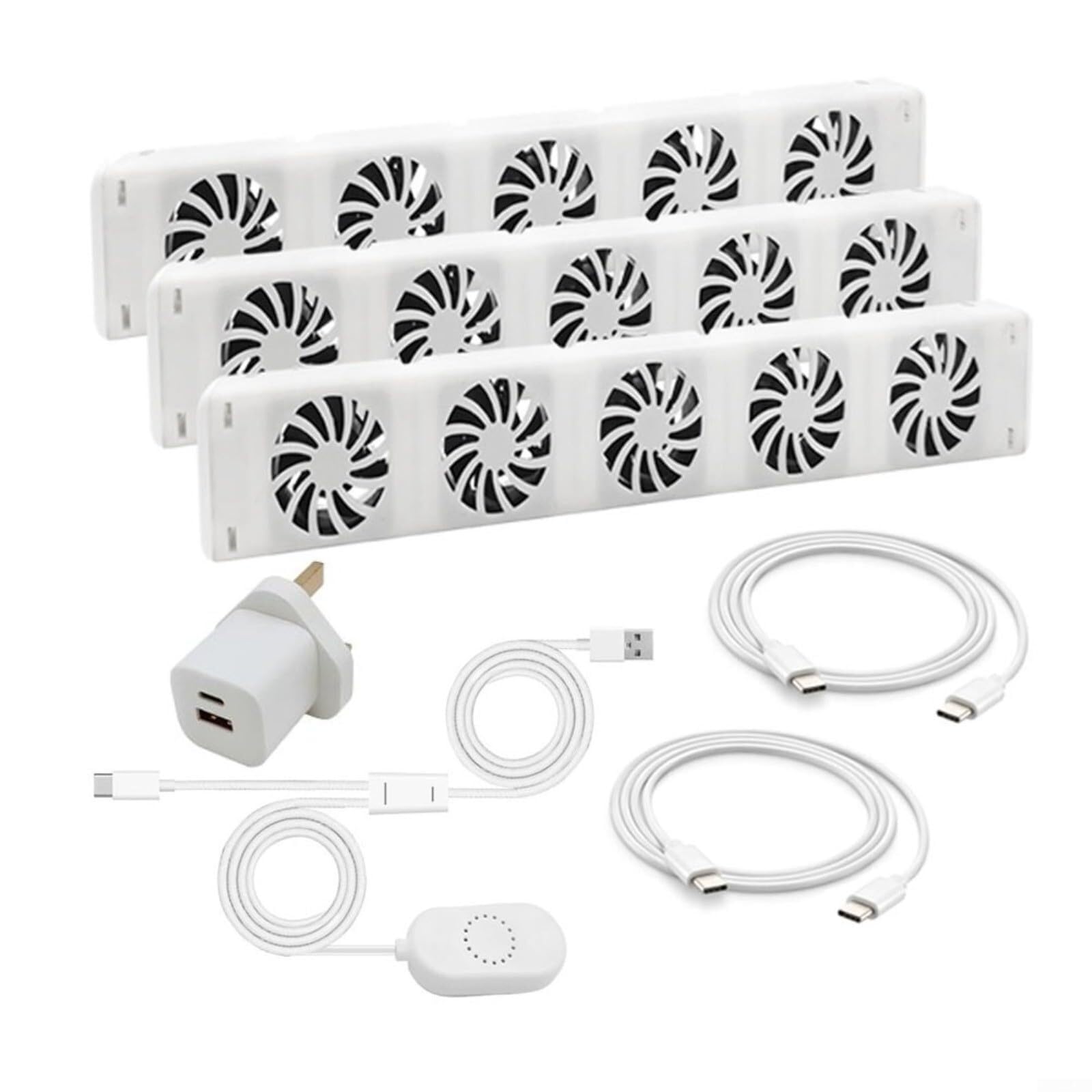 Ventilador Radiador Inteligente con Termostato Automático | Extensor Calefacción Silencioso 50CFM para Distribución Uniforme(Trio-set)