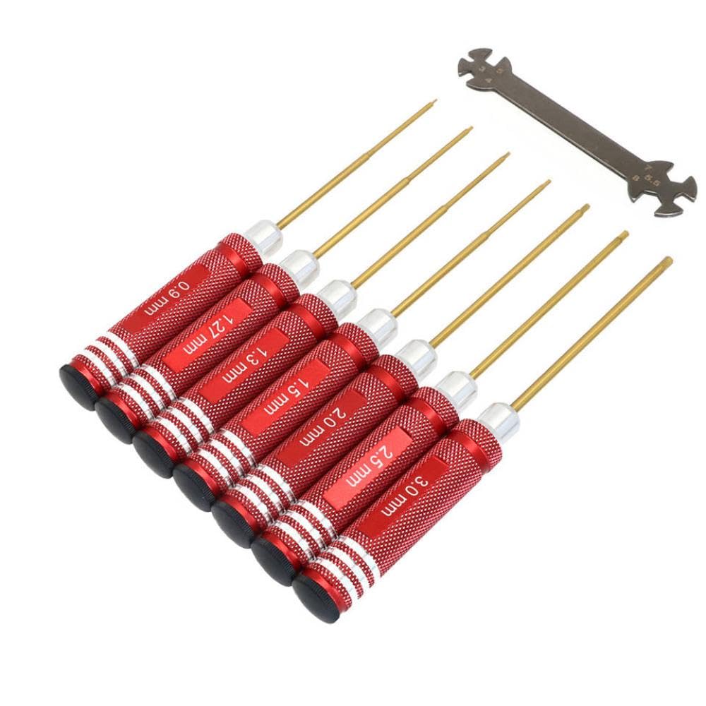 Comodo 175Mm Red Hex Screwdriver Tool Set For Drone Aircraft Model Repair Compatible With Rc Helicopter Uav Maintenance(175Mm Red)