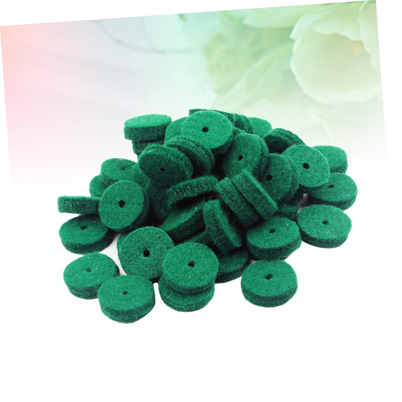 HEMOTON 90pcs Green Piano Pad Washers 22mm D04 Size Felt Piano Washers for Repair Drum Set