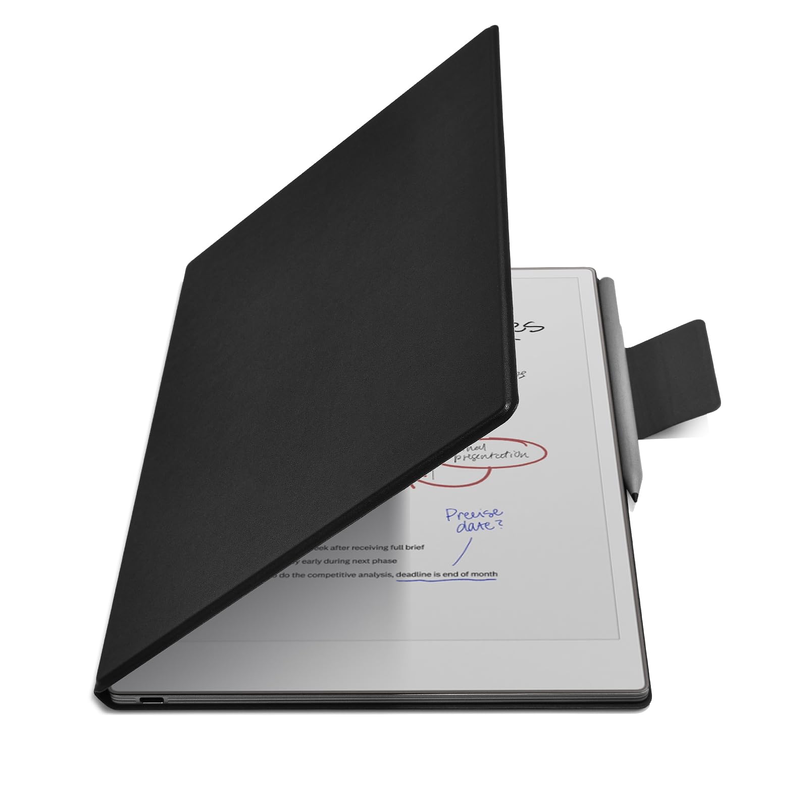 E NET-CASE Case for Remarkable Paper Pro, Premium PU Leather Book Folio with Pen-Buckle, Lightweight Magnetic Case with Auto Sleep/Wake for Remarkable