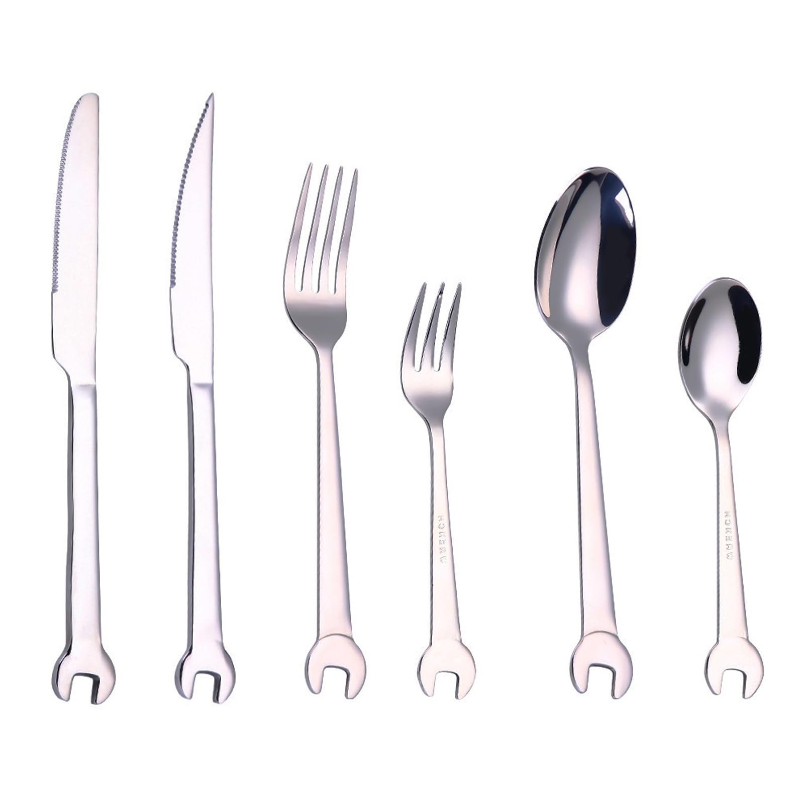 Besteckset Besteck Setaus Edelstahl, Schraubenschlüsselgriff Klassisch Langlebig, Steakmesser, Gabel, Löffel Für Zuhause, Hotel, Restaurant, Party (36pcs)