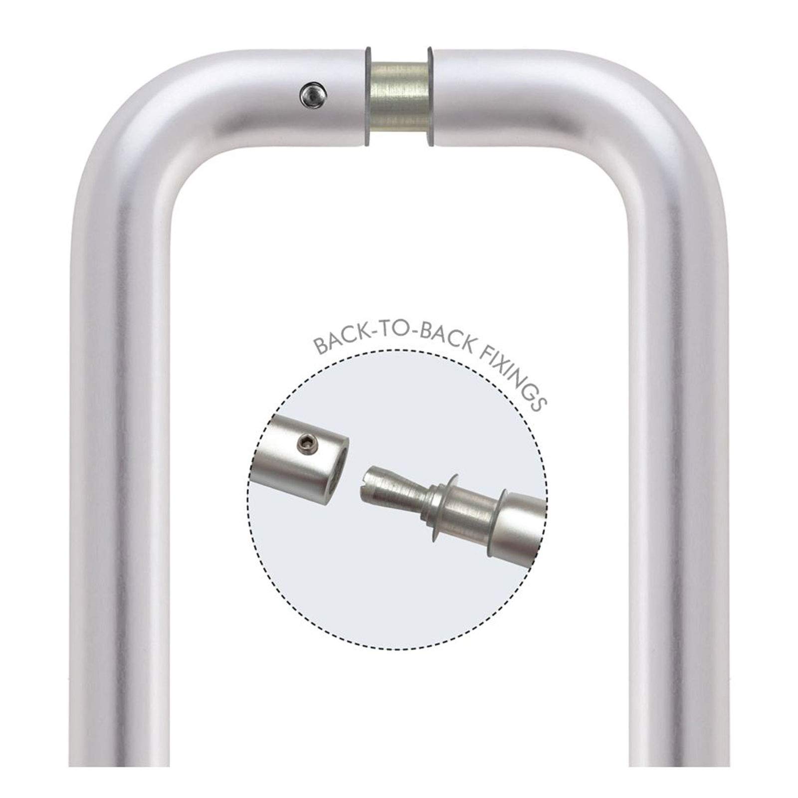 Zoo Hardware Silver D Pull Handle - 300Mm - Pair - Satin Aluminium